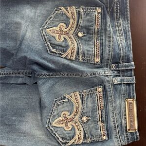 Blue Embroidered Women's Jeans